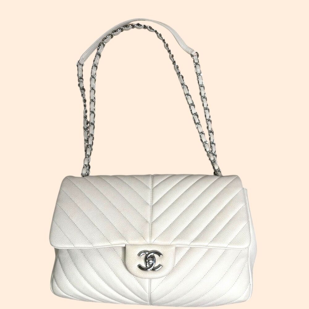 Chanel Chevron Large Puffy Flap Bag